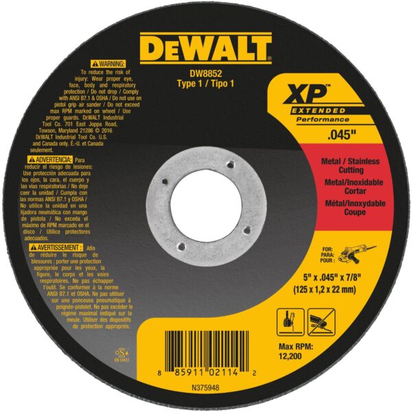 DEWALT® XP 5" Cutting Wheel Flat 1