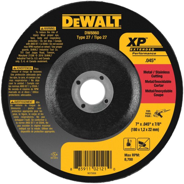 DEWALT® XP 7&quot; Cutting Wheel Depressed Center 1