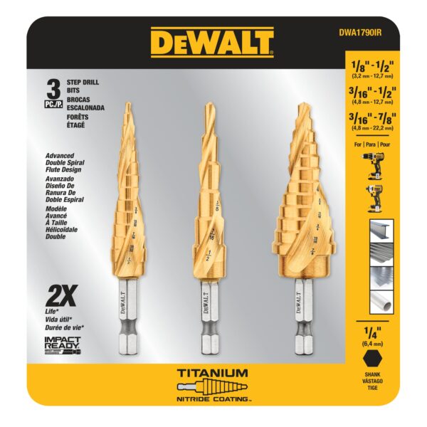 DEWALT 3-Pc. IMPACT READY® Step Drill Bit Set 2