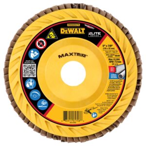 DeWALT XP Ceramic MAXTRIM™ 5&quot; Trimmable Flap Disc 40 Grit with a center arbor hole