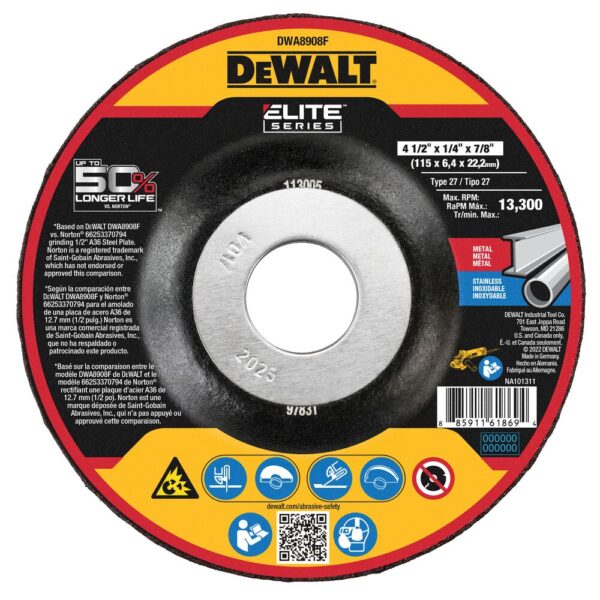 DEWALT XP Ceramic 4-1/2" Fast Grinding Wheel 1