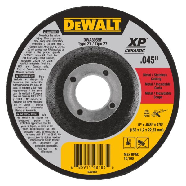 DEWALT® ELITE SERIES™ 6" Cutting Wheel Depressed Center 1