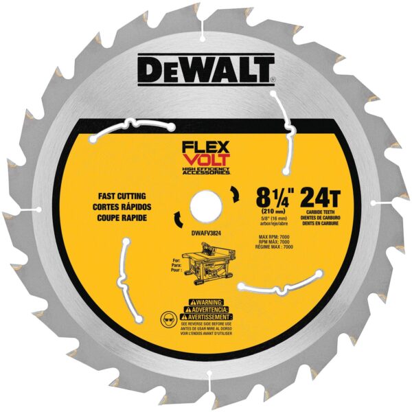 DEWALT 8-1/4&quot; 24 Tooth Table Saw Blade 1