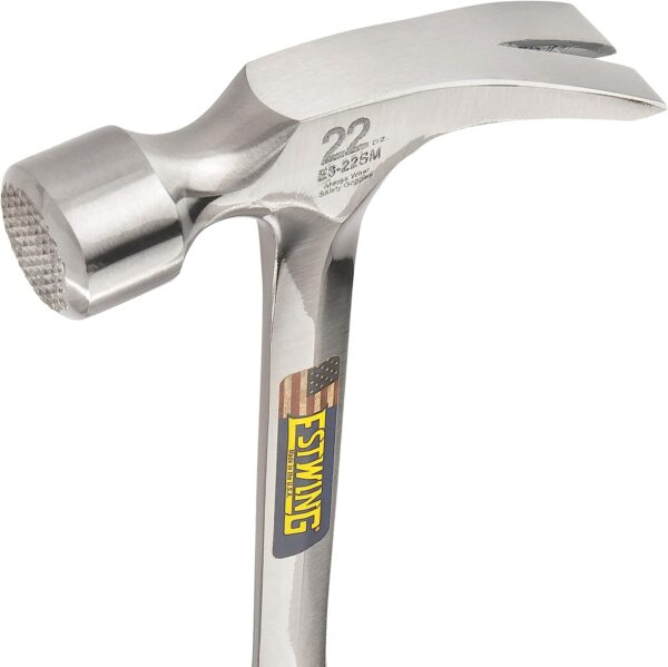 ESTWING 22oz Framing Hammer, Straight Claw, Milled Face 3