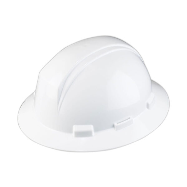 DSI Hard Hat Full Brim Nylon Ratchet White 1