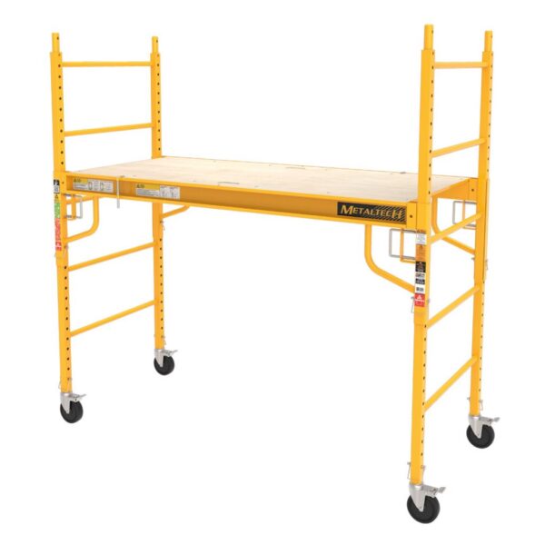 METALTECH Baker Rolling 6' Scaffold w/Deck, Stackable, 1000lb Rating, 5" Casters 1