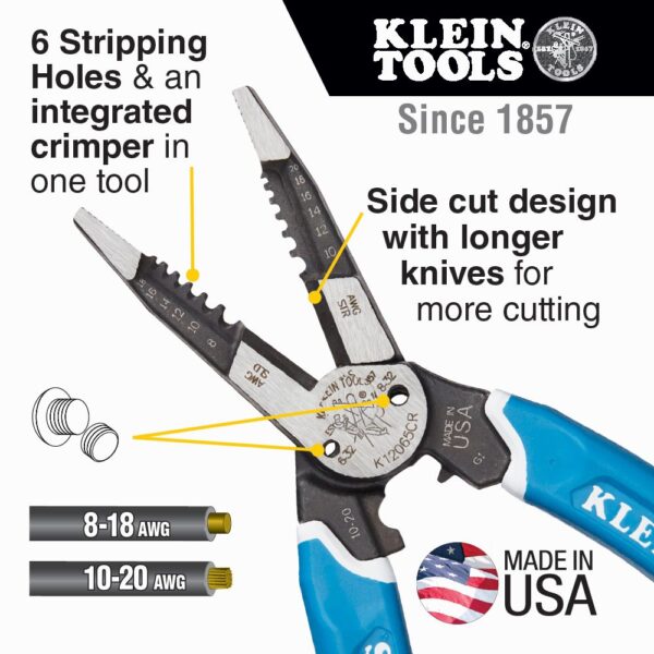 Klein-Kurve® Heavy-Duty Wire Stripper / Cutter / Crimper Multi Tool 6