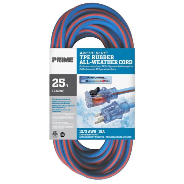 PRIME Arctic Blue™ All-Weather 25 Ft Extension Cord 12/3 1