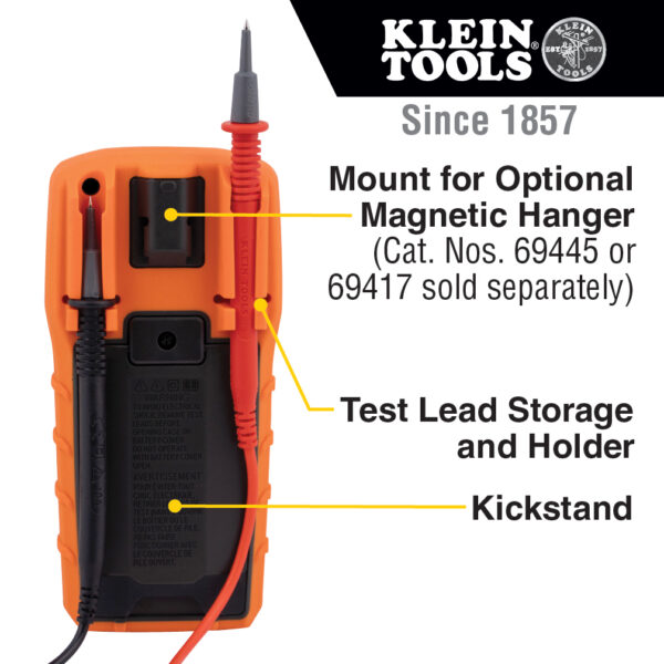 KLEIN Digital Multimeter, Manual-Ranging, 600V 4
