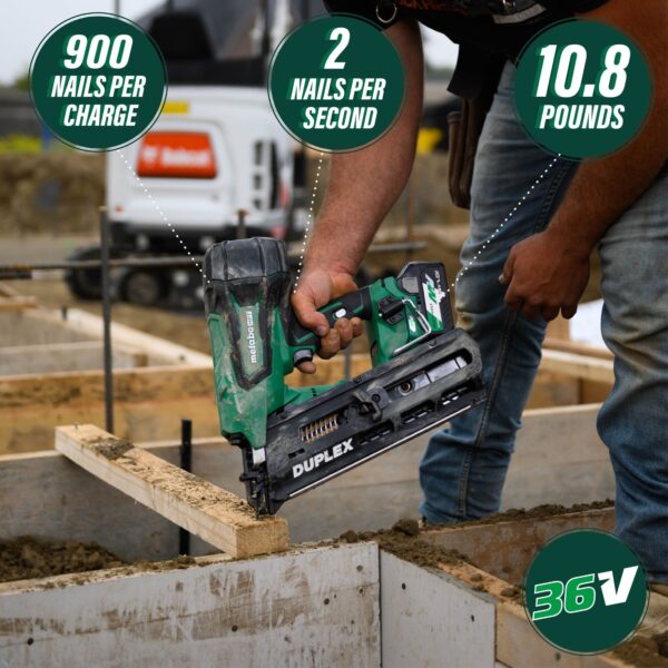 METABO HPT 36V MultiVolt Cordless Duplex Nailer Kit 7