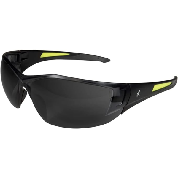 EDGE Delano G2 Safety Glasses - Black Frame Smoke Lens 1