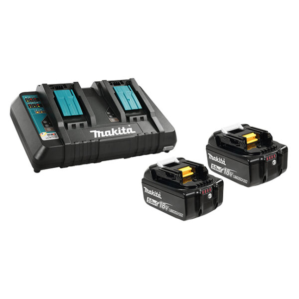 MAKITA 18V Starter Kit - 2 Batteries (5.0Ah) & Dual Charger 1
