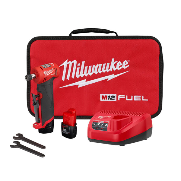 MILWAUKEE M12 FUEL™ 1/4&quot; Right Angle Die Grinder 2 Battery Kit 1