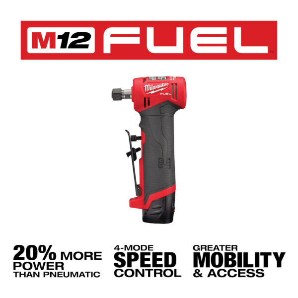 MILWAUKEE M12 FUEL™ 1/4&quot; Right Angle Die Grinder 2 Battery Kit 7