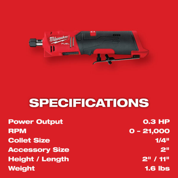 MILWAUKEE M12 FUEL™ 1/4&quot; Straight Die Grinder (Tool Only) 7