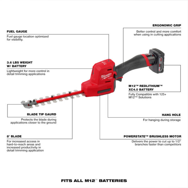 MILWAUKEE M12 FUEL™ 8&quot; Hedge Trimmer Kit 2