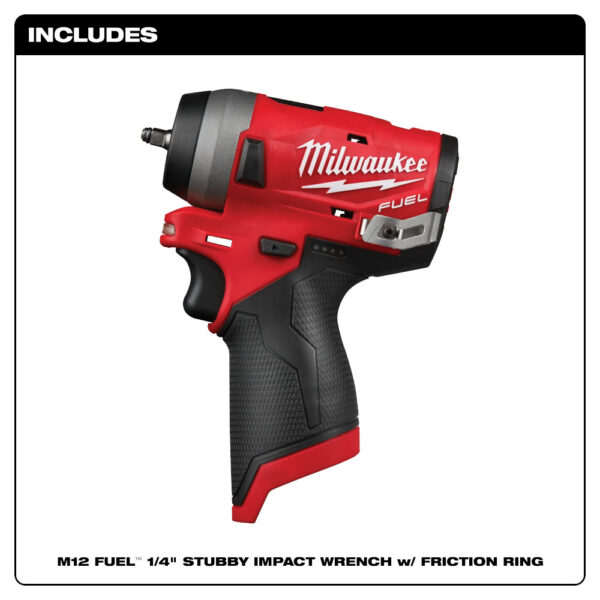 MILWAUKEE M12 FUEL™ 1/4&quot; Stubby Impact Wrench (Tool Only) 5