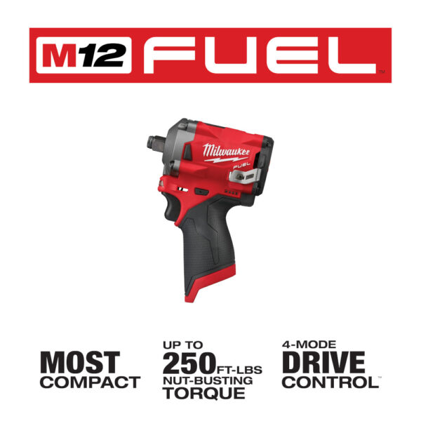 MILWAUKEE M12 FUEL™ 1/2&quot; Stubby Impact Wrench (Tool Only) 4