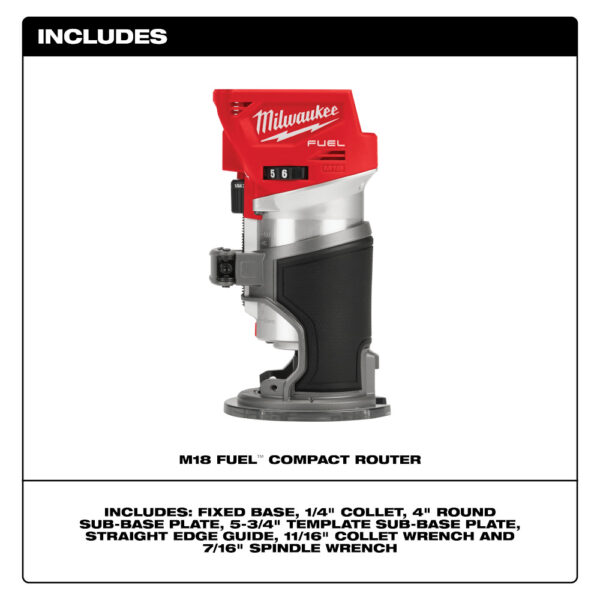 MILWAUKEE® M18 FUEL™ Compact Router (Tool Only) 4