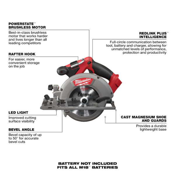 MILWAUKEE M18 FUEL™ 6-1/2&quot; Circular Saw (Tool Only) 2