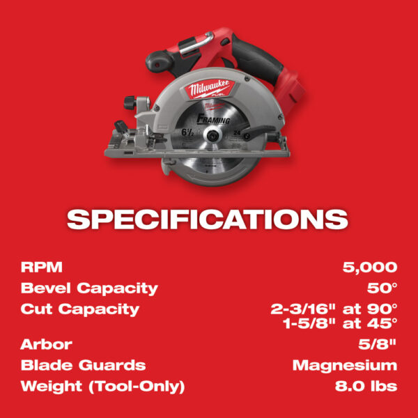 MILWAUKEE M18 FUEL™ 6-1/2&quot; Circular Saw (Tool Only) 4
