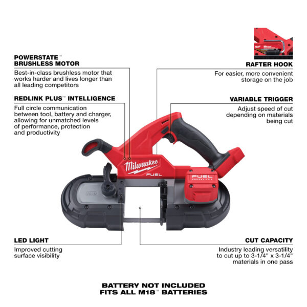 MILWAUKEE M18 FUEL™ Compact Bandsaw (Tool-Only) 4