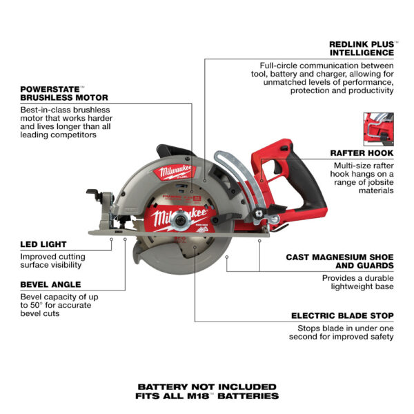 MILWAUKEE M18 FUEL™ 7-1/4&quot; Rear Handle Circular Saw (Tool Only) 4