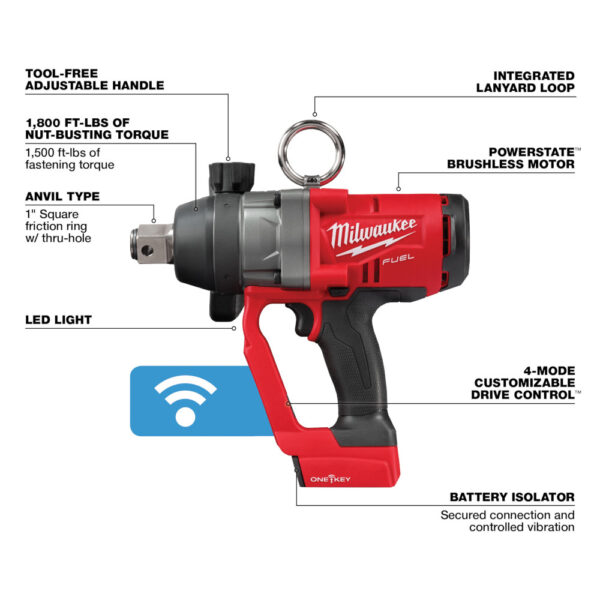 MILWAUKEE® M18 FUEL™ 1&quot; High Torque Impact Wrench w/ ONE-KEY™ 2