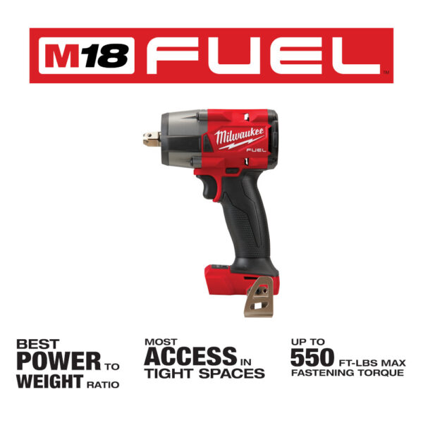 MILWAUKEE M18 FUEL™ 1/2&quot; Mid-Torque Impact Wrench w/ Pin Detent (Tool Only) 4