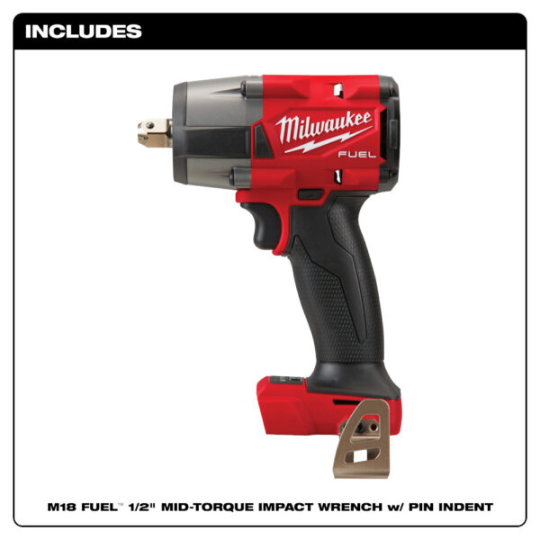 MILWAUKEE M18 FUEL™ 1/2" Mid-Torque Impact Wrench w/ Pin Detent (Tool Only) 5