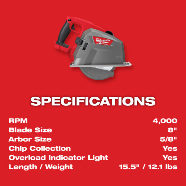 MILWAUKEE M18 FUEL™ 8&quot; Metal Cutting Circular Saw (Tool Only) 6