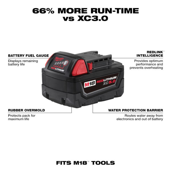 MILWAUKEE M18™ REDLITHIUM™ XC5.0 Extended Capacity Battery - 2 Pack 3