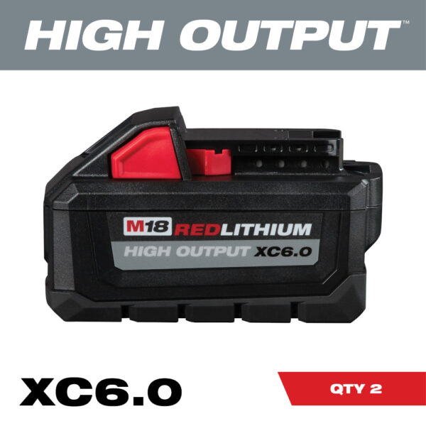MILWAUKEE M18™ REDLITHIUM™ HIGH OUTPUT™ XC6.0 Battery Pack (2 Pk) 2