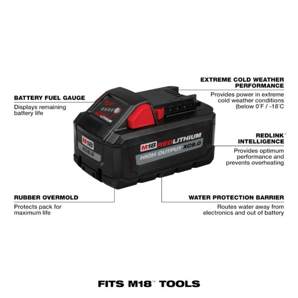 MILWAUKEE M18™ REDLITHIUM™ HIGH OUTPUT™ XC8.0 Battery 3