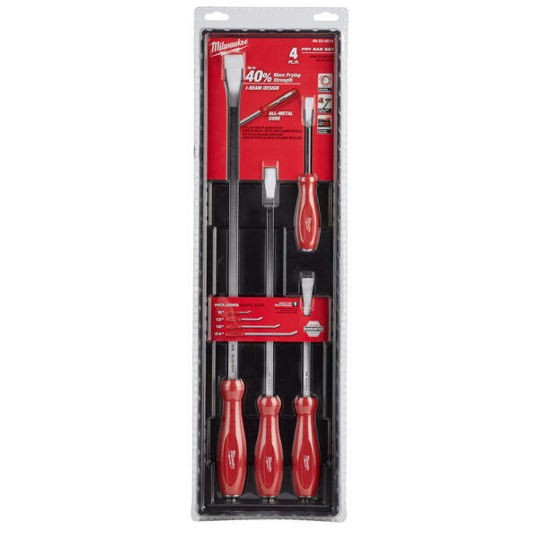 MILWAUKEE® 4 PC Metal Pry Bar Set - 8&quot;, 12&quot;, 18&quot;, and 24&quot; 2