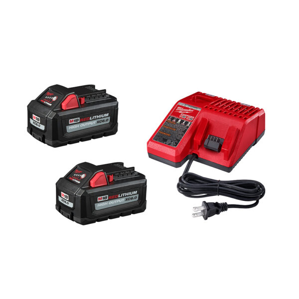 MILWAUKEE M18 Starter Kit with (2) 6.0 Ah Batteries & Charger 3