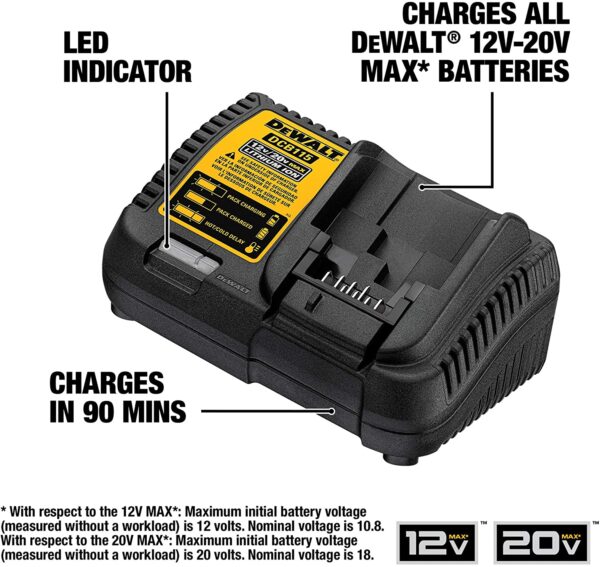 DEWALT 12V MAX* - 20V MAX* Lithium Ion Battery Charger 4