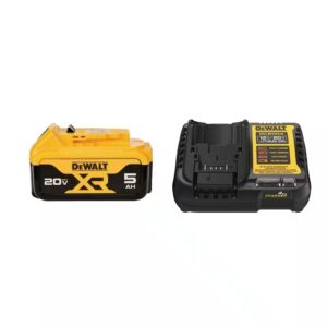 Dewalt cordless starter kit with a 5.0 Ah XR Battery and a Charger