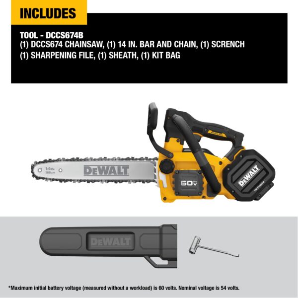 DEWALT 60V MAX* 14 In. Top Handle Chainsaw (Tool only) 3