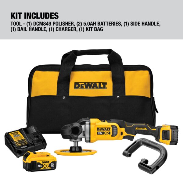 DEWALT 20V MAX* XR® 7 in. Cordless Variable-Speed Rotary Polisher Kit 5