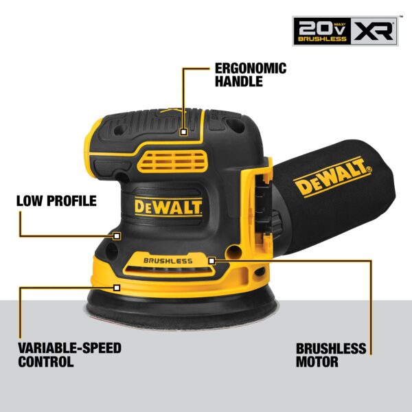 DEWALT 20V MAX* XR® 5 in Brushless Cordless Random Orbital Sander 2