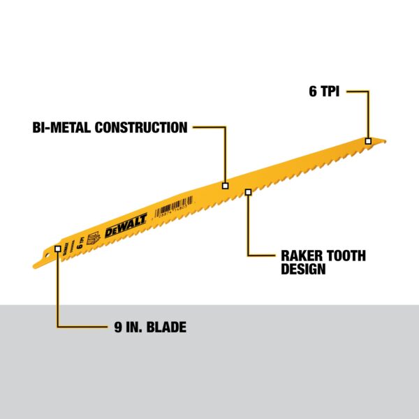 DEWALT® 9" Recip Blade 6 TPI 1