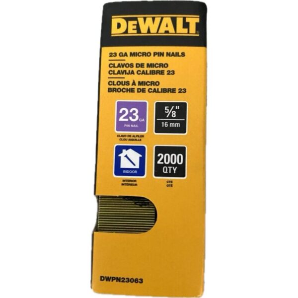 DEWALT 23 Gauge 5/8-inch Pin Nails (2000 per Box) 1