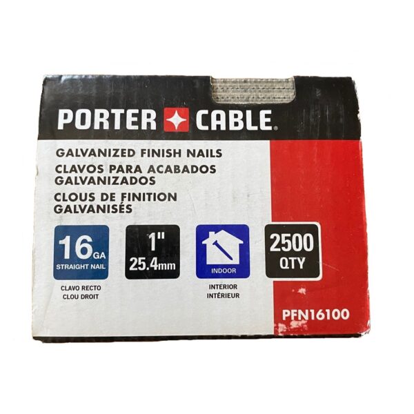 PORTER-CABLE® 16GA x 1&quot; Finish Nails Galv. 2,500 / bx 1