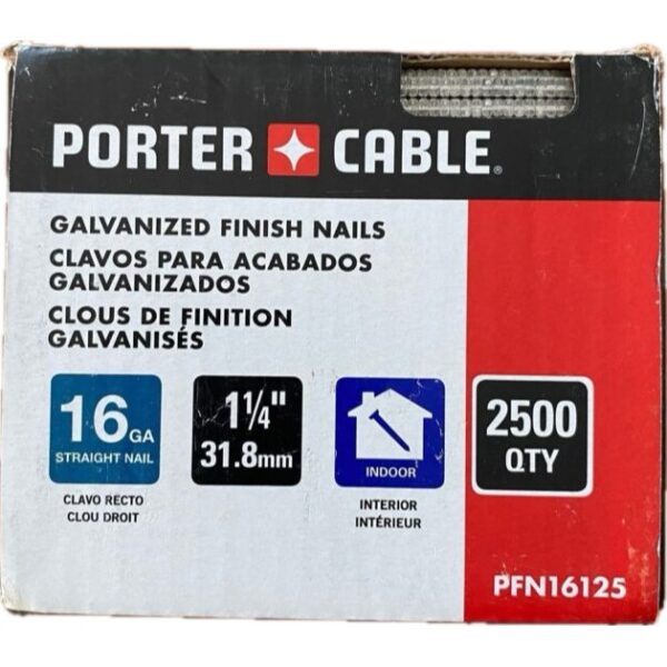 PORTER-CABLE® 16GA x 1-1/4&quot; Finish Nails Galv. 2,500 / bx 1
