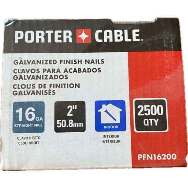 PORTER-CABLE® 16GA x 2&quot; Finish Nails Galv. 2,500 / bx 1