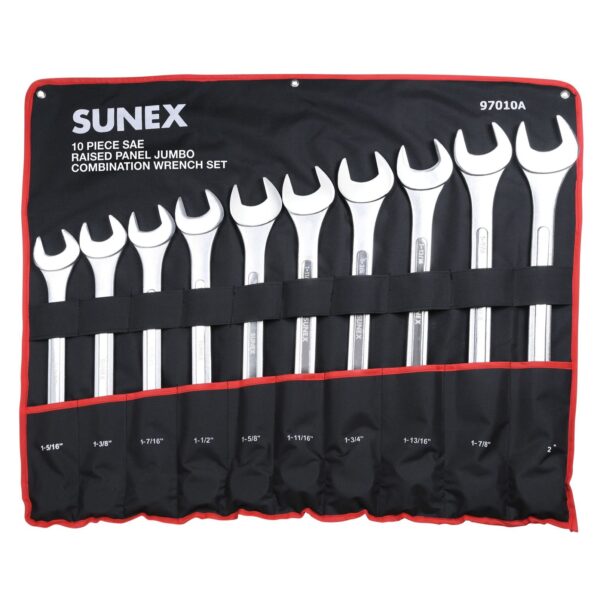 SUNEX 10 Piece SAE Jumbo Combination Wrench Set 1