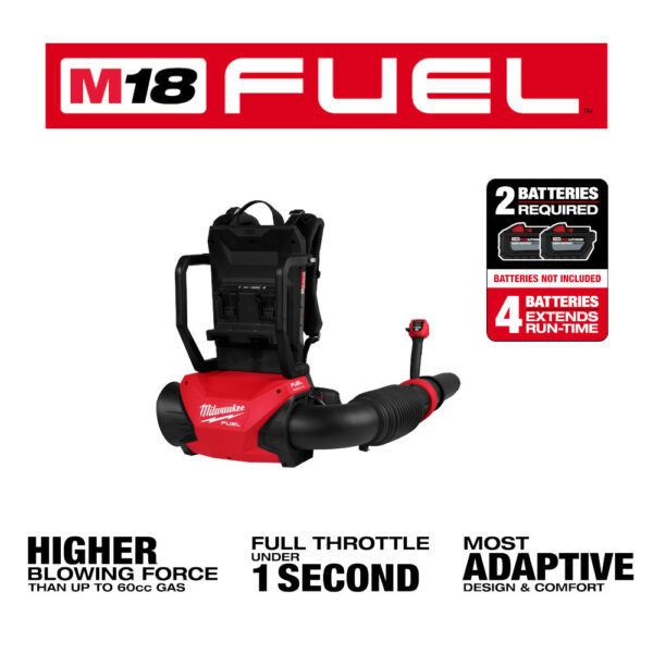 MILWAUKEE M18 FUEL™ Dual Battery Backpack Blower (Tool Only) 3