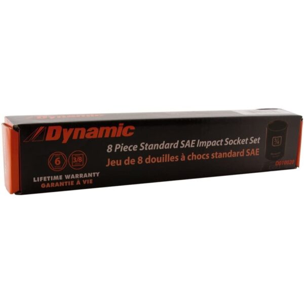 DYNAMIC Socket Set Impact 6 Point 3/8&quot; Drive SAE 8 Pc 3