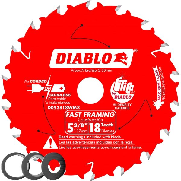 DIABLO 5-3/8" x 18 Tooth Fast Framing Saw Blade 1